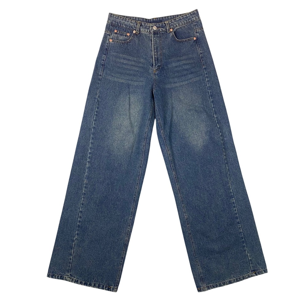 Commense High Rise Wide Leg Relaxed Fit Denim Jeans Womens M Waist 28
